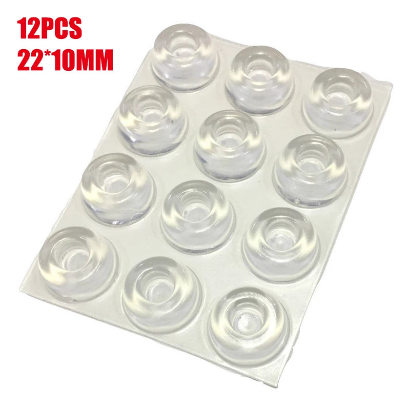 12-Pack Transparent Self-Adhesive Door Stopper Bumper Pads Door Bumper Pads QXL One Size