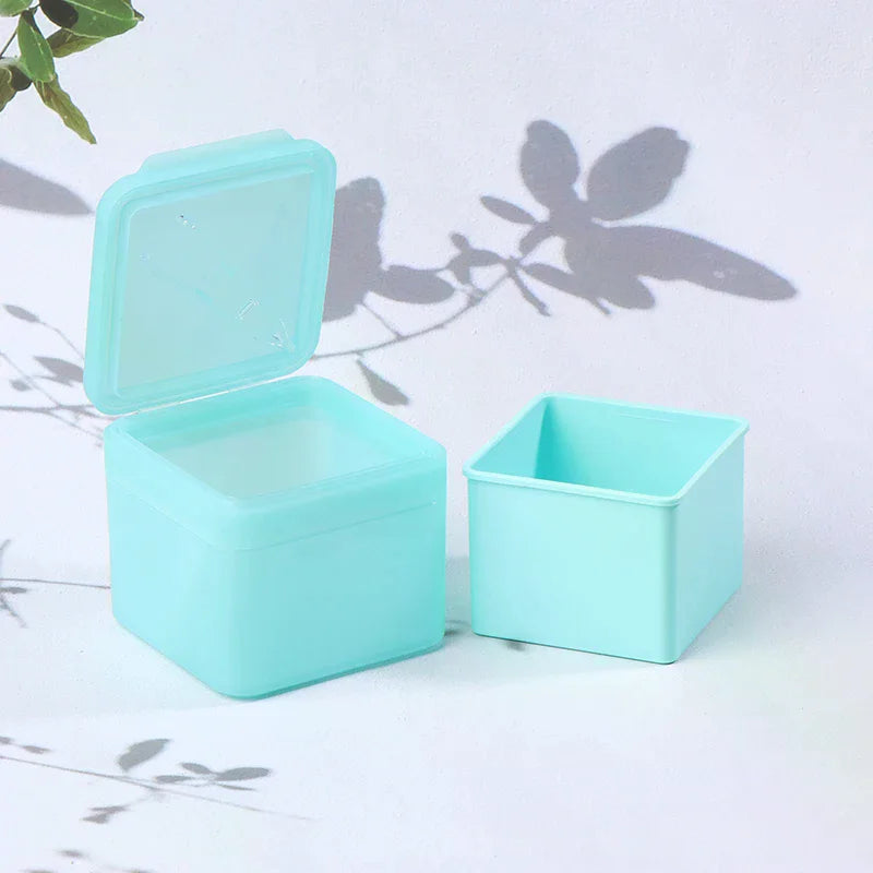 Double Layer Cotton Pad Storage Box with Tweezer | Flip Lid Cosmetic Storage Box QXL