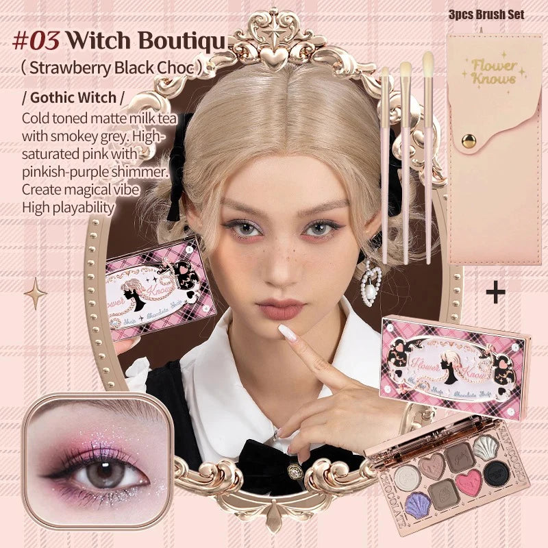 Flower Knows Chocolate Shop Eyeshadow Palette – Shimmer Matte Eyeshadow Palette QXL