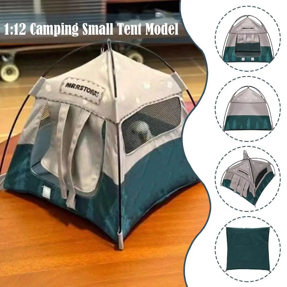 1:12 Scale Miniature Camping Tent Model | Dollhouse Prop Dollhouse Miniature QXL