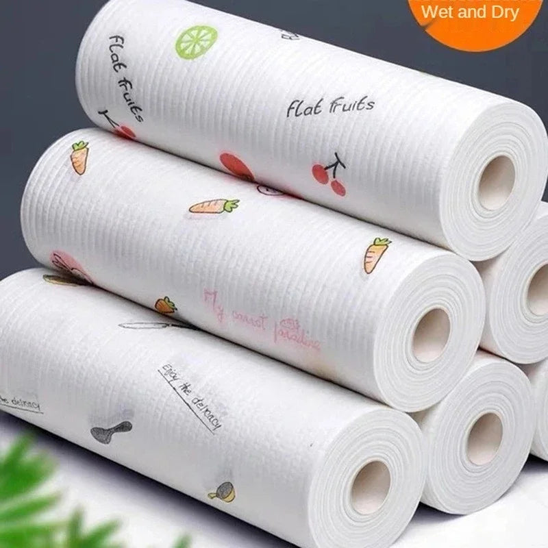 50-Sheet Reusable Microfiber Kitchen Cleaning Cloths Roll Kitchen Cleaning Cloth QXL