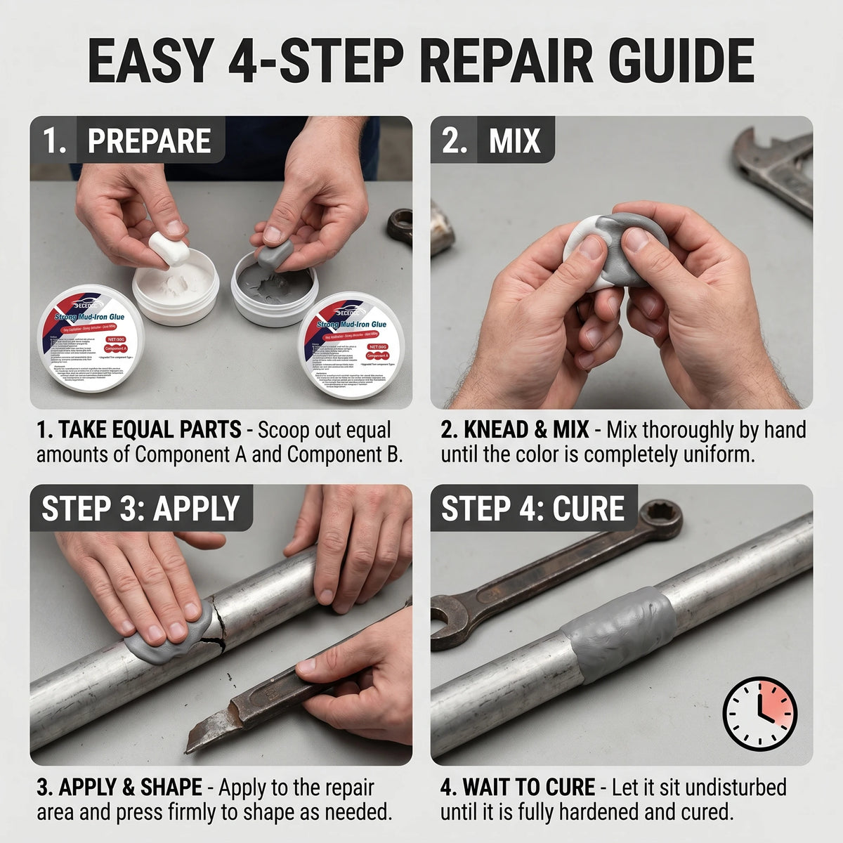 100g Two-Component Epoxy Metal Crack Repair Adhesive Black Epoxy Repair Adhesive QXL