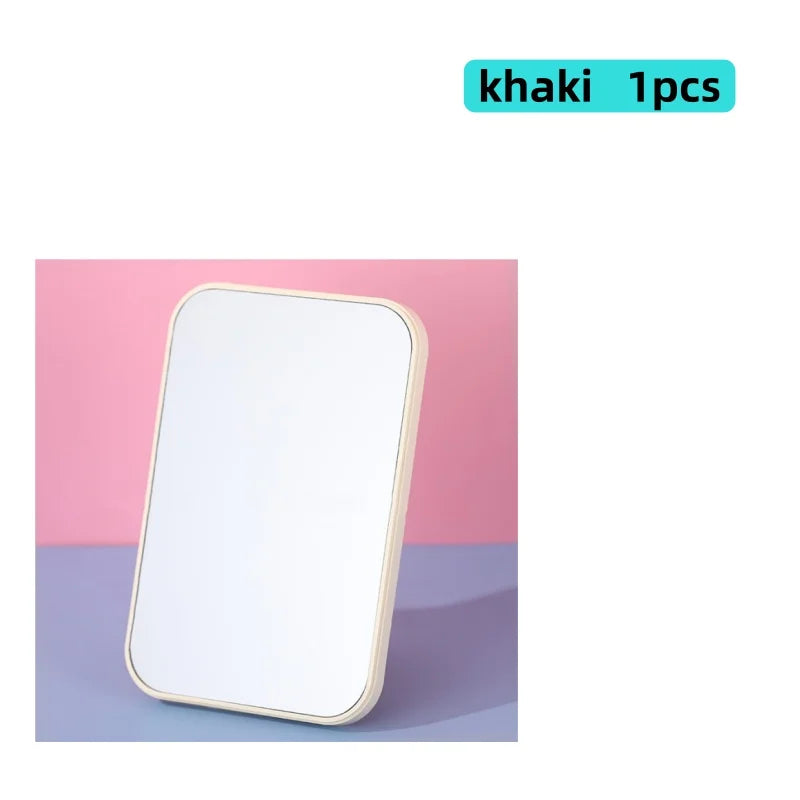 Folding Portable Makeup Mirror | Large Desktop Vanity Mirror Desktop Makeup Mirror QXL khaki 1pcs