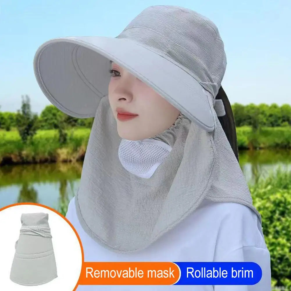 Wide Brim UV Sun Hat | Full Face & Neck Coverage Unisex Wide Brim Sun Hat QXL