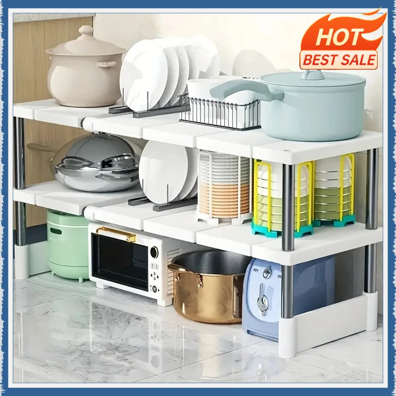 Adjustable Under Sink Storage Rack | Expandable Cabinet Organizer Cabinet Storage Rack QXL