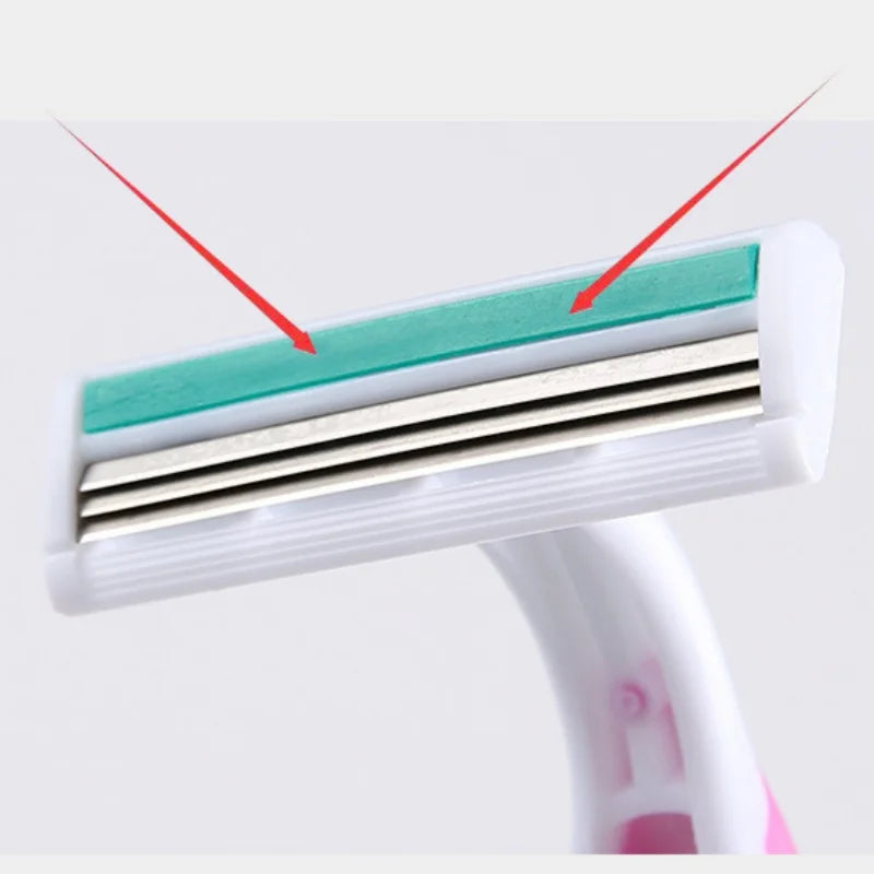 Disposable Women's Razor 5-Pack | 3-Layer Stainless Steel Blade Disposable Razor QXL