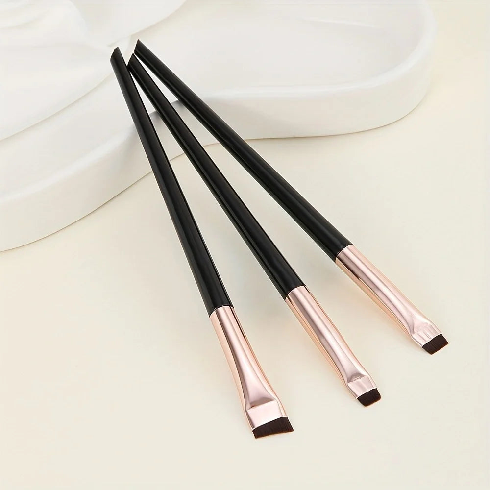 3-Piece Ultra-Thin Angled Eyebrow & Eyeliner Brush Set Eyebrow Brush Set QXL