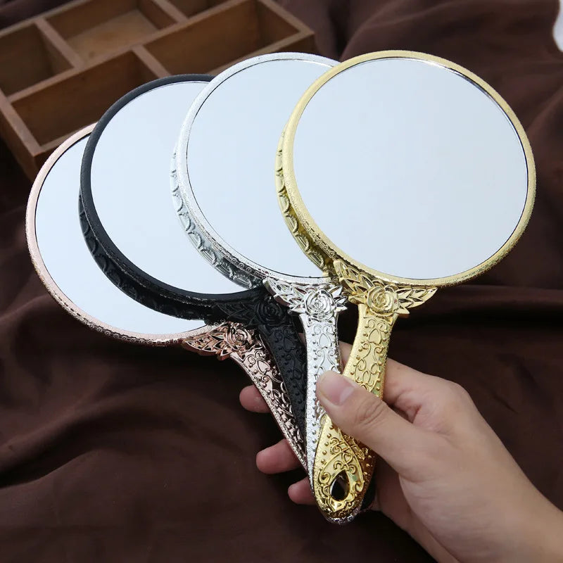 Vintage Handheld Makeup Mirror with Handle | Retro Vanity Handheld Vanity Mirror QXL