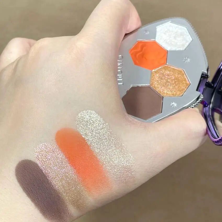 Girlcult 4-Shade Purple Eyeshadow Palette | Matte Shimmer Glitter Eyeshadow Palette QXL