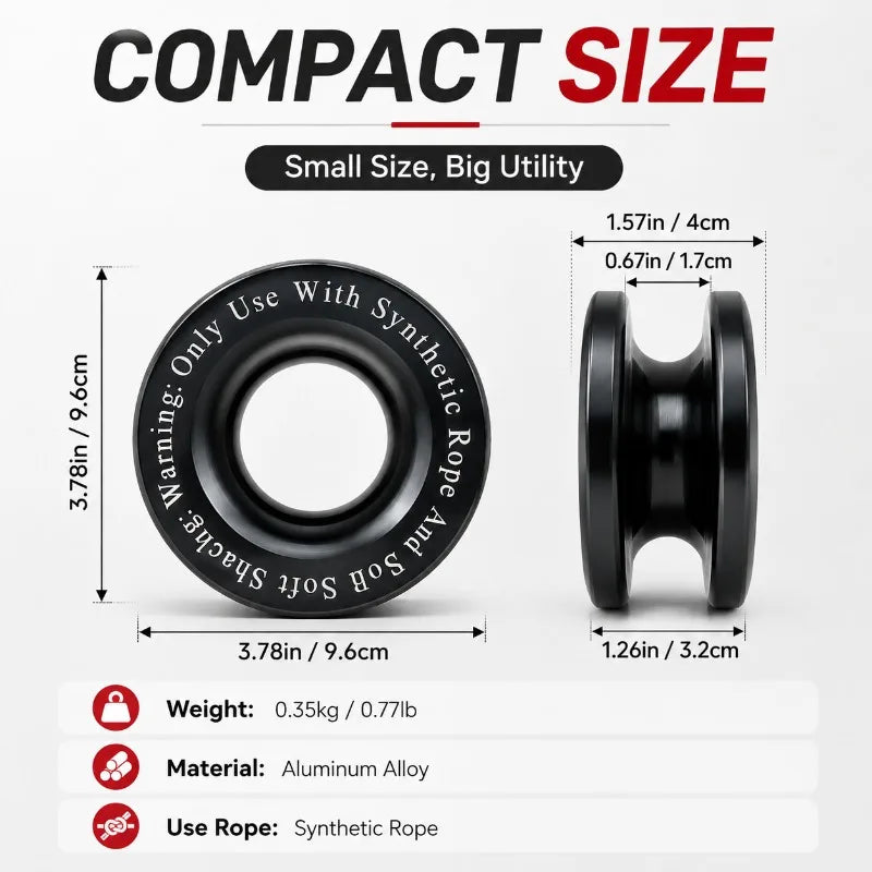 Aluminum Alloy Off-Road Recovery Snatch Ring | Winch Pulley Recovery Snatch Ring QXL