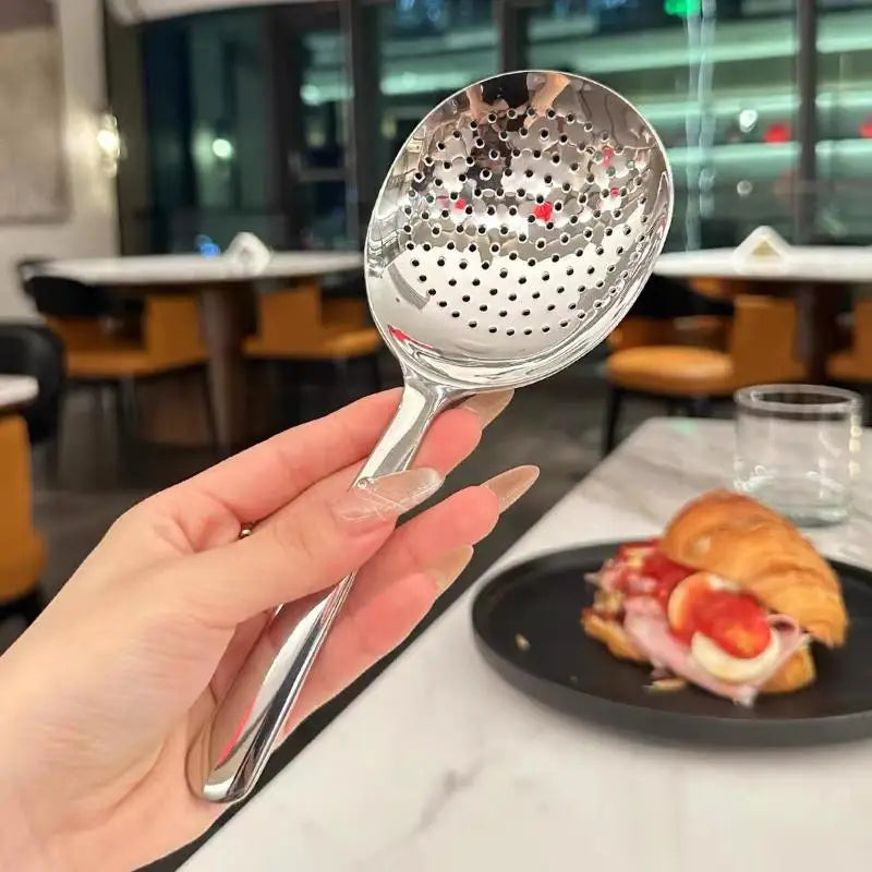 Stainless Steel Slotted Serving Spoon with Drain Holes | 1-2 Pack Slotted Serving Spoon QXL