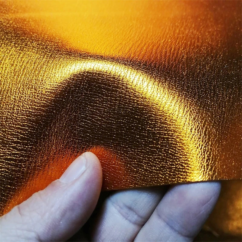 Orange-Gold Top-Grain Sheepskin Leather 0.7–0.8mm | DIY Whole Hide Leather Hide Fabric QXL