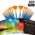 Professional Nylon Paint Brush Set – Art Kit for All Media Art Paint Brush Set QXL A20