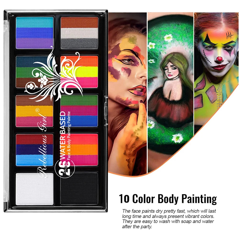 VERONNI 10-Color Face & Body Paint Kit | Kids & Adults Face & Body Paint Kit QXL