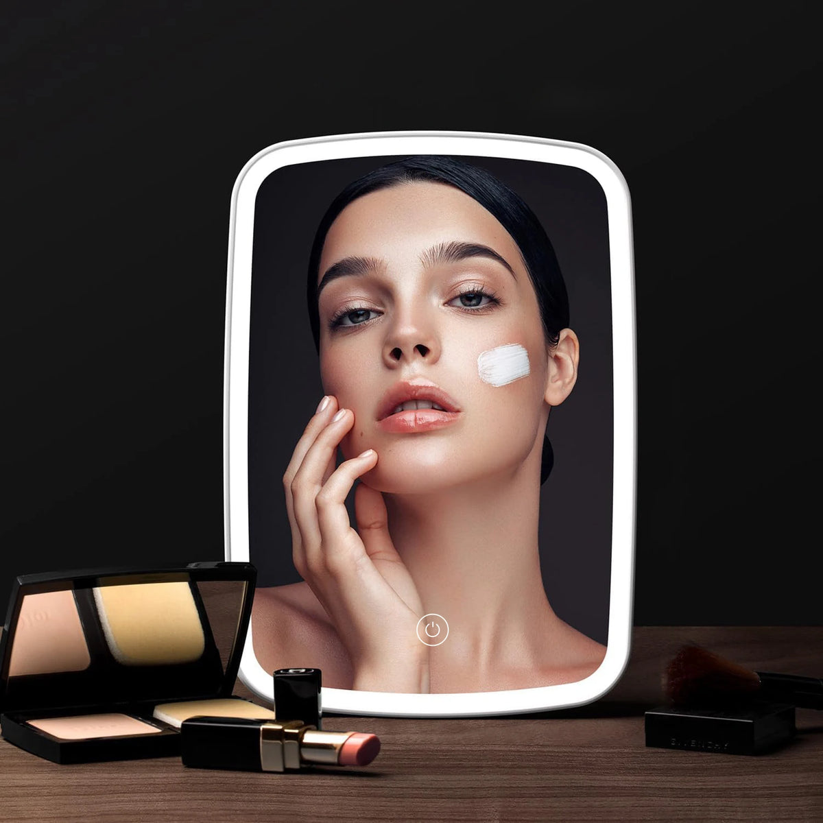 Cosmomiro LED Folding Makeup Mirror | Touch Screen Tabletop LED Vanity Mirror QXL