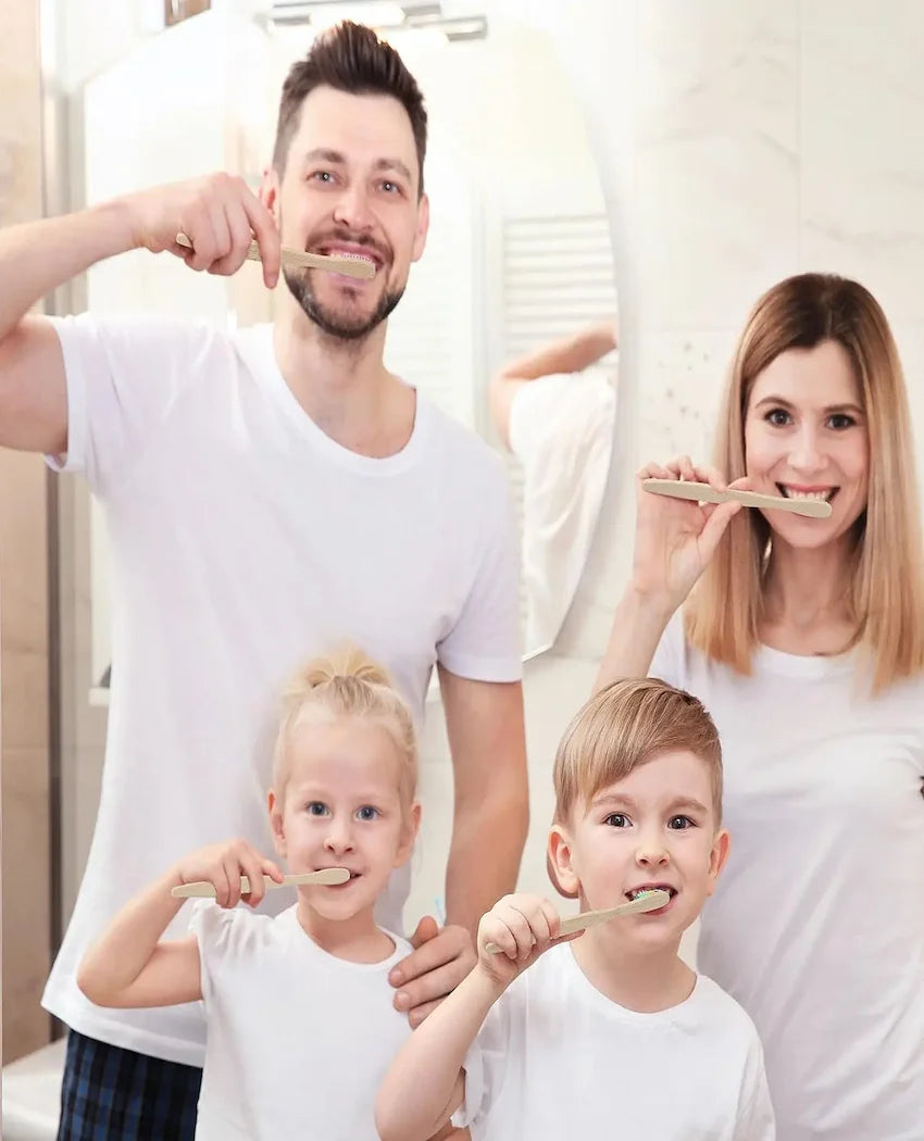 50-Pack Bamboo Toothbrushes | Soft Bristle, Eco-Friendly Bamboo Toothbrush QXL