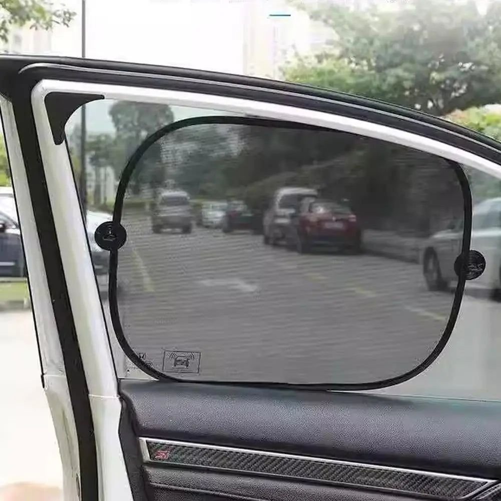 2-Pack Foldable Mesh Car Window Sun Shade with Suction Cups Car Window Sun Shade QXL