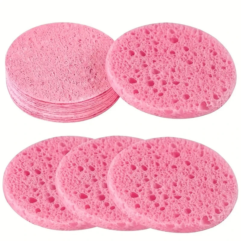 10-Pack Natural Wood Pulp Compressed Face Cleansing Sponges Face Cleansing Sponge QXL 10 PCS