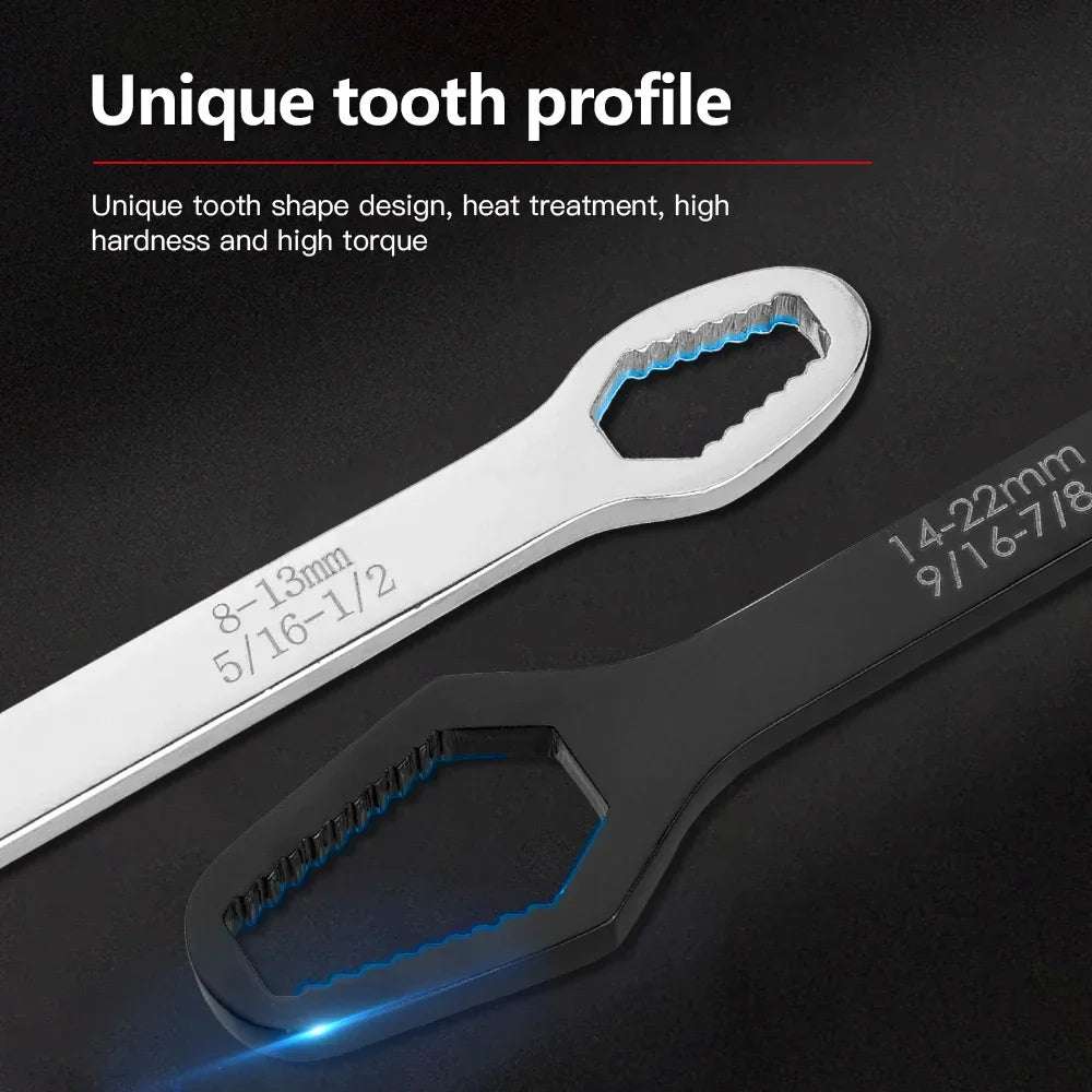 Self-Tightening Adjustable Wrench 8–22mm | Chrome Vanadium Adjustable Wrench QXL