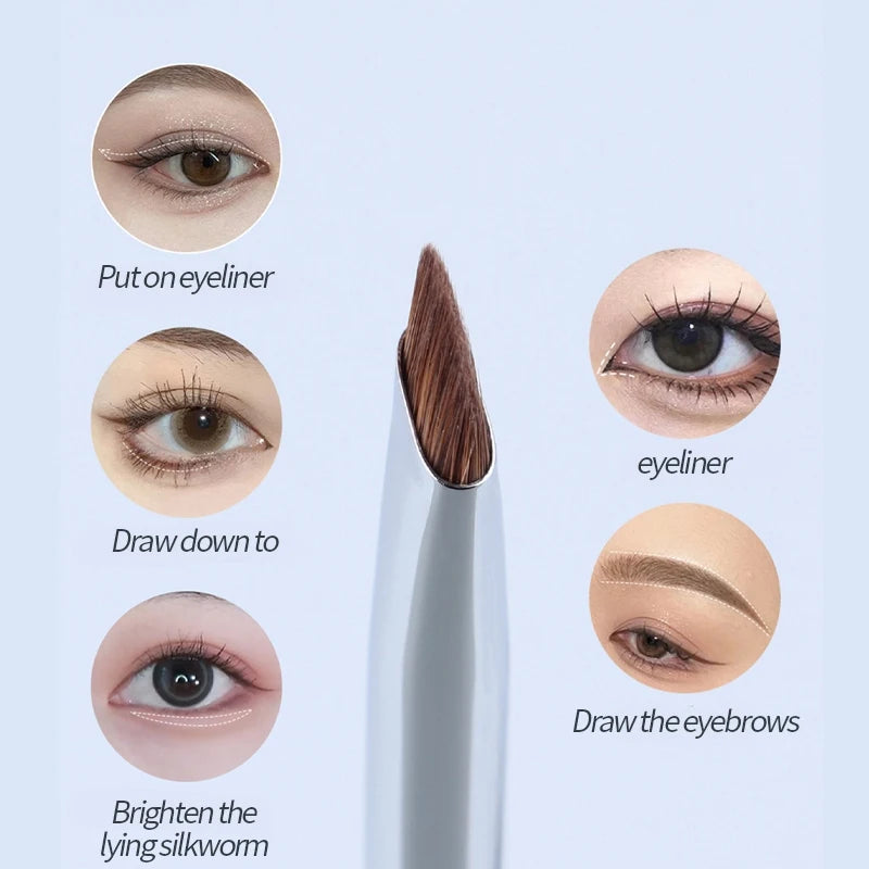 Sickle Eyeliner & Eyebrow Brush | Ultra-Thin Knife Edge Eyeliner Brush Set QXL