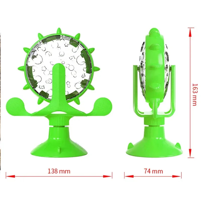 360° Rotating Windmill Pet Snack Dispenser & Slow Feeder Toy Pet Puzzle Feeder QXL