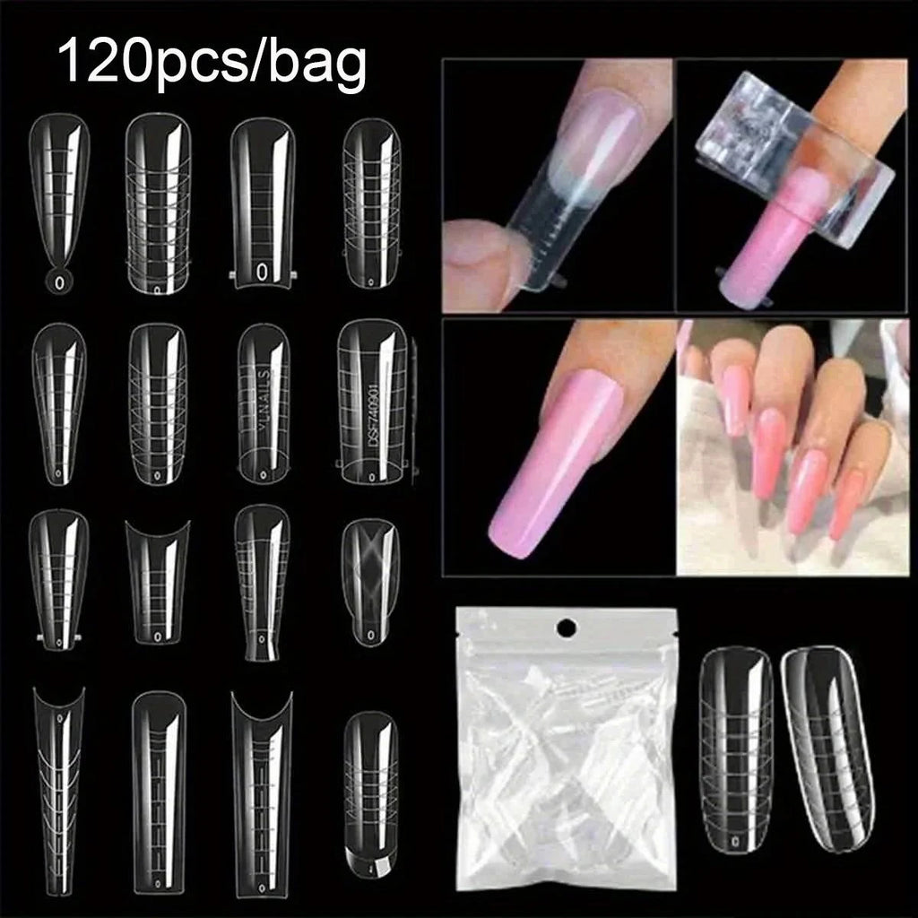 60/120Pcs Full Cover False Nail Tips | French Acrylic UV Gel False Nail Tips QXL