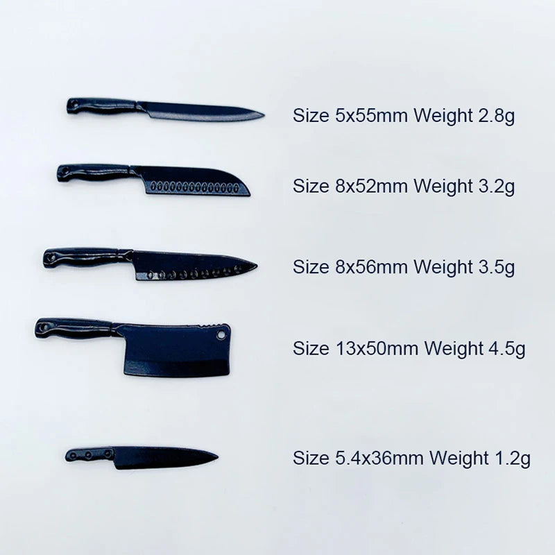 1:12 Dollhouse Mini Knives Set | Miniature Kitchen Utensils Dollhouse Miniature Set QXL