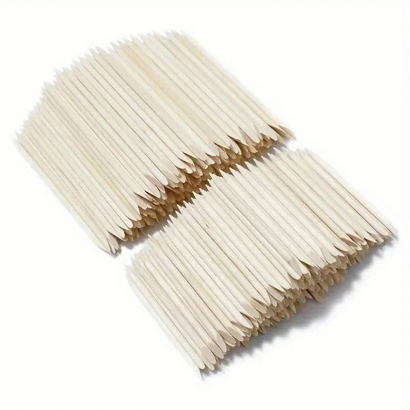 Orange Wood Cuticle Pusher Sticks | Nail Manicure & Gel Art Cuticle Pusher Sticks QXL