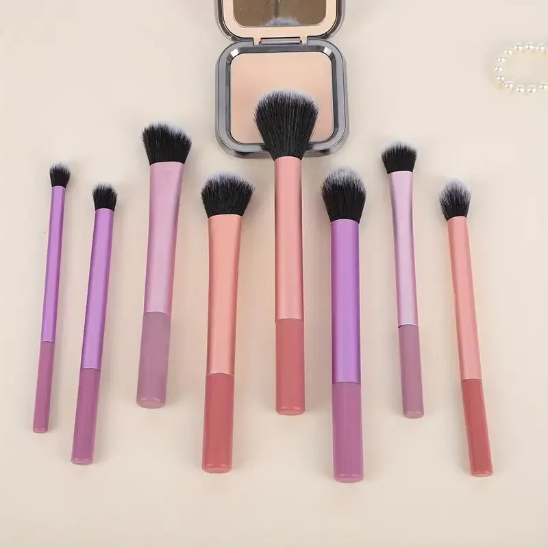 8-Piece Makeup Brush Set | Soft Synthetic Foundation & Blush Makeup Brush Set QXL