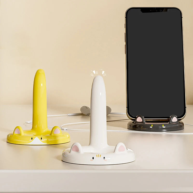 Cartoon Cat Phone Stand | Cute Desktop Holder & Desk Decor Phone Stand & Decor QXL