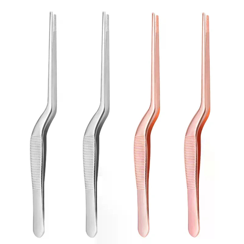 Angled Earwax Removal Tweezers – Curved Stainless Steel Forceps Ear Cleaning Forceps QXL