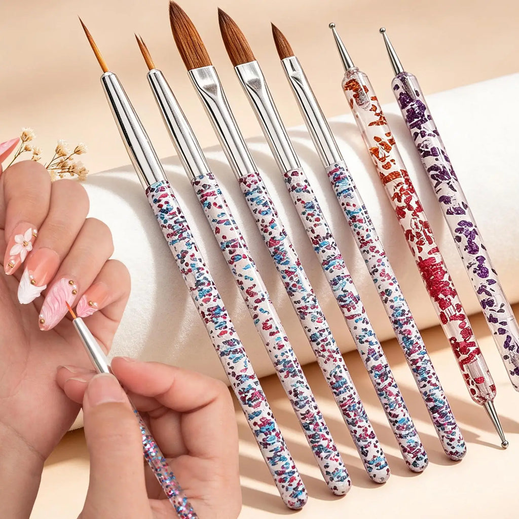 15-Pc Nail Art Brush Set | UV Gel, Acrylic & Liner Pens Nail Art Brush Set QXL