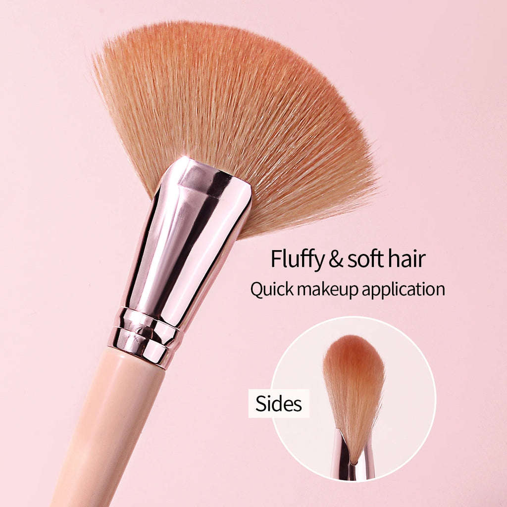 KOSSHOW 2-Pack Fan Makeup Brushes | Highlighter & Blush Set Fan Makeup Brush Set QXL
