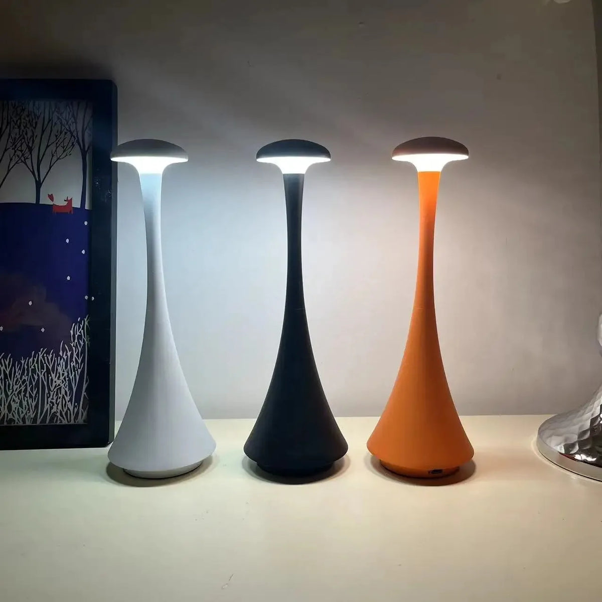 Mushroom Table Lamp | USB-C Rechargeable Touch Night Light LED Table Lamp QXL
