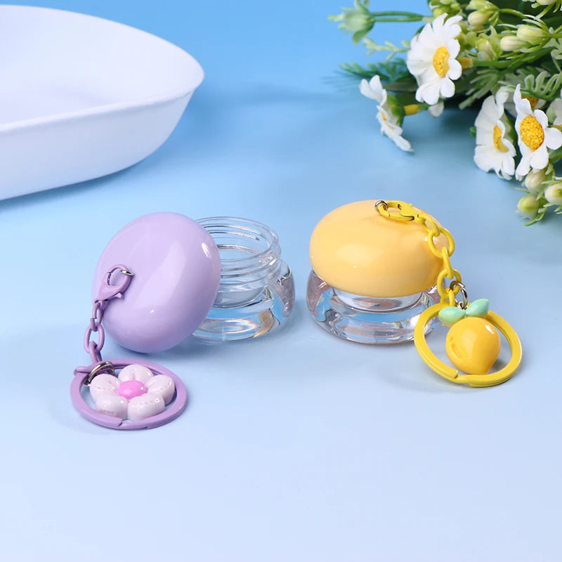 5g Mini Empty Lip Balm Jar with Keychain | Refillable Pot Lip Balm Container QXL