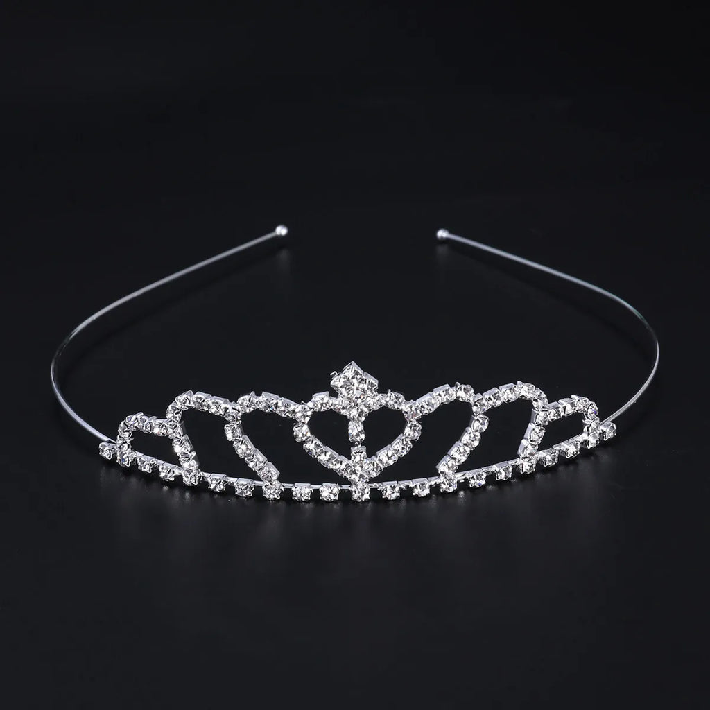 2-Pack Rhinestone Heart Tiara Crown | Wedding & Prom Headband Bridal Tiara Crown QXL