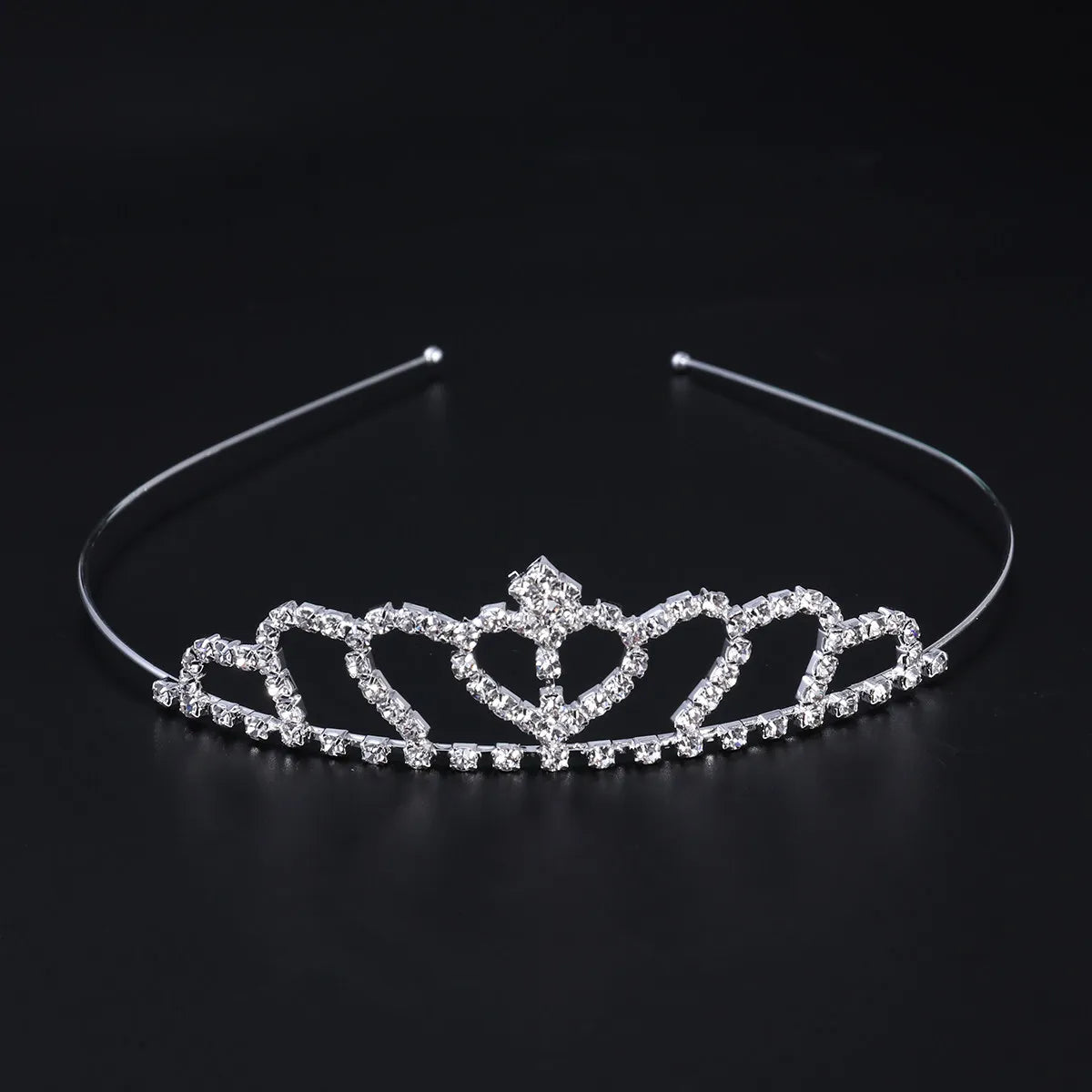 2-Pack Rhinestone Heart Tiara Crown | Wedding & Prom Headband Bridal Tiara Crown QXL