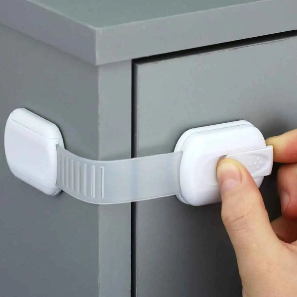 Baby Cabinet Locks & Drawer Latches – Adhesive Safety Straps Baby Cabinet Lock QXL