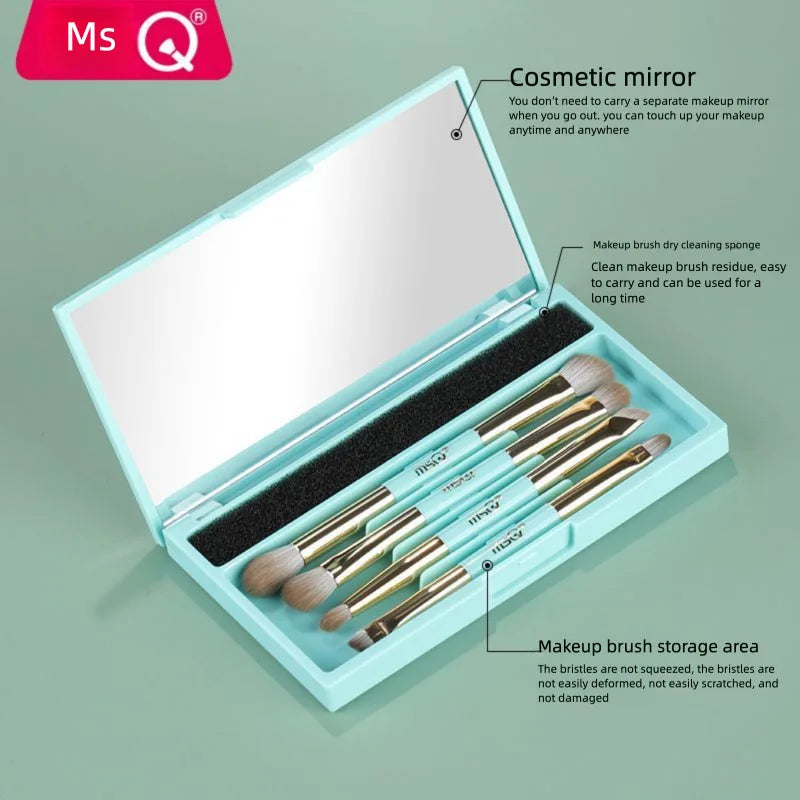MSQ 4-Piece Eyeshadow Brush Set | Eye Smudge & Detail Brushes Eyeshadow Brush Set QXL