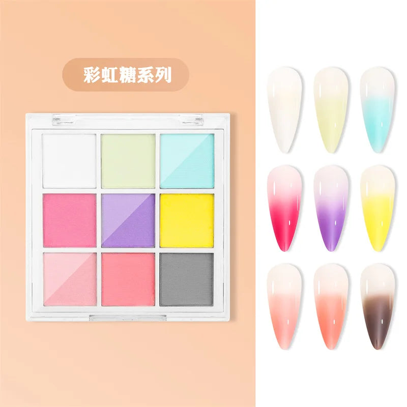 9-Color Chrome Nail Powder | Holographic Glitter Mirror Finish Chrome Nail Powder QXL