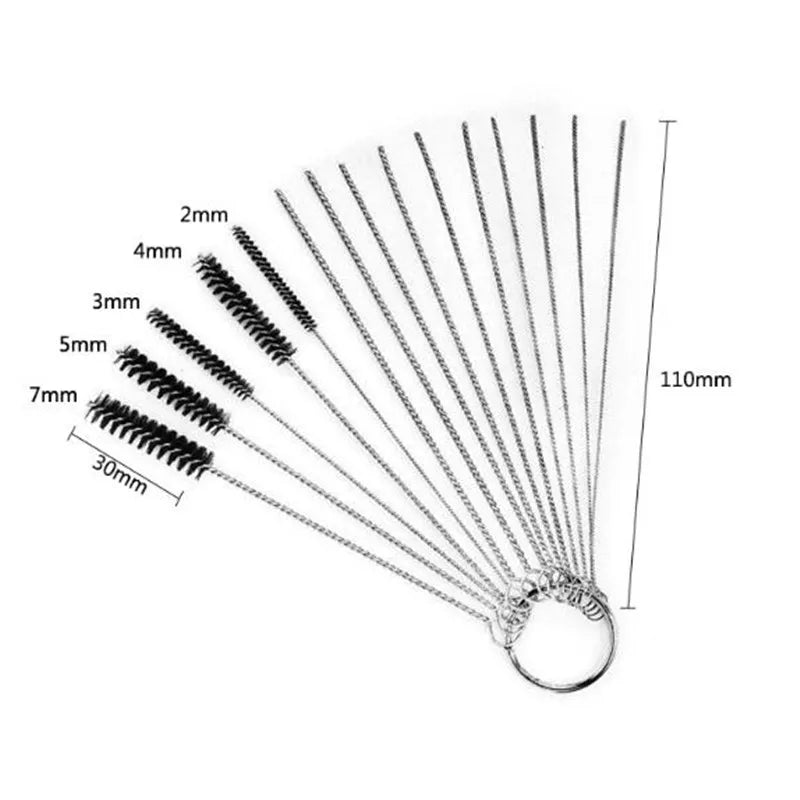 15-Pc Carburetor Cleaning Brush & Needle Set – Stainless Steel Carburetor Cleaning Kit QXL 15pcs