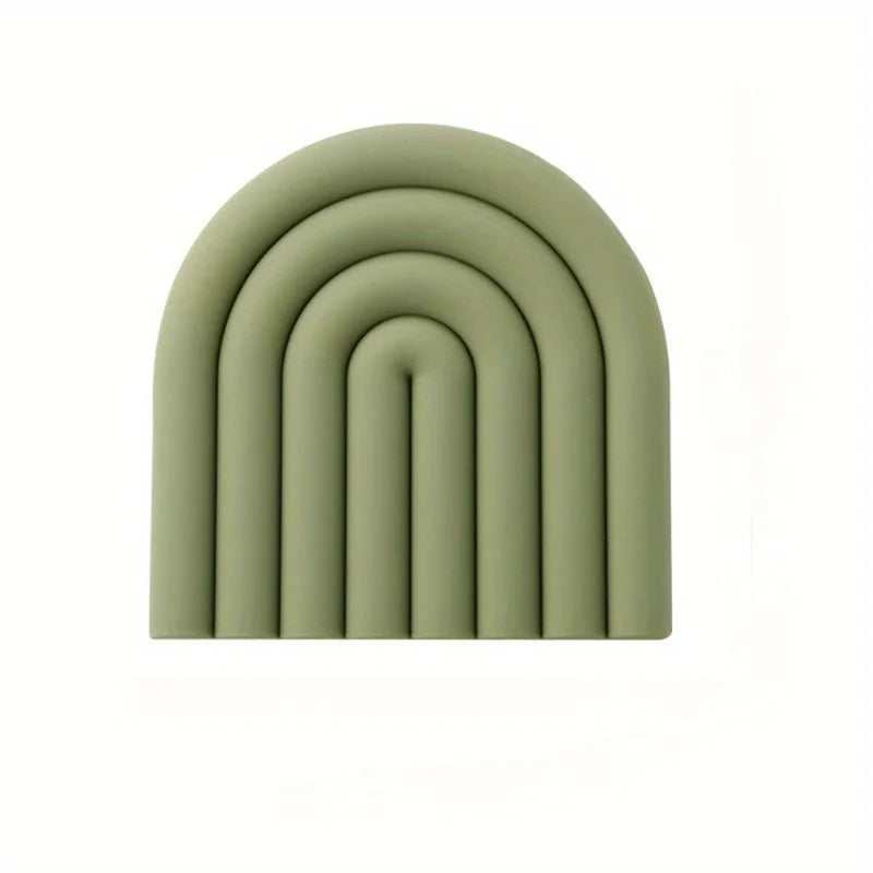 Morandi Rainbow Silicone Coaster | Heat-Resistant Dining Mat Silicone Coaster Mat QXL