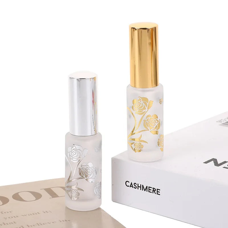 12ml Frosted Glass Rose Perfume Atomizer | Refillable Spray Perfume Atomizer QXL