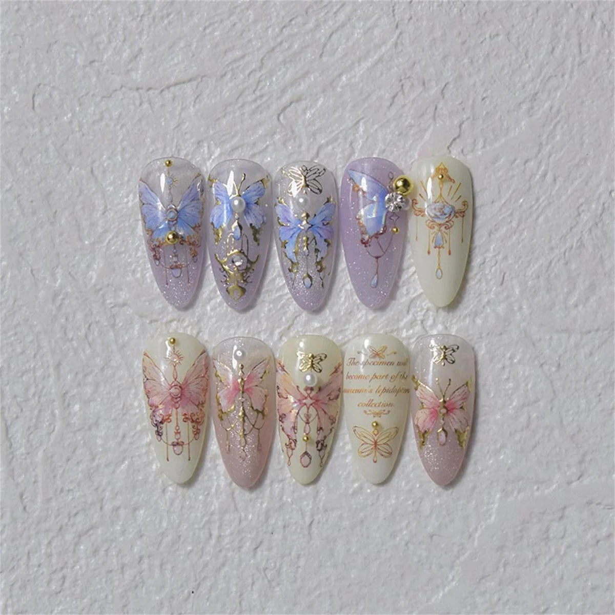 5D Butterfly Nail Art Stickers – Kawaii Pink Blue Decals Nail Art Stickers QXL
