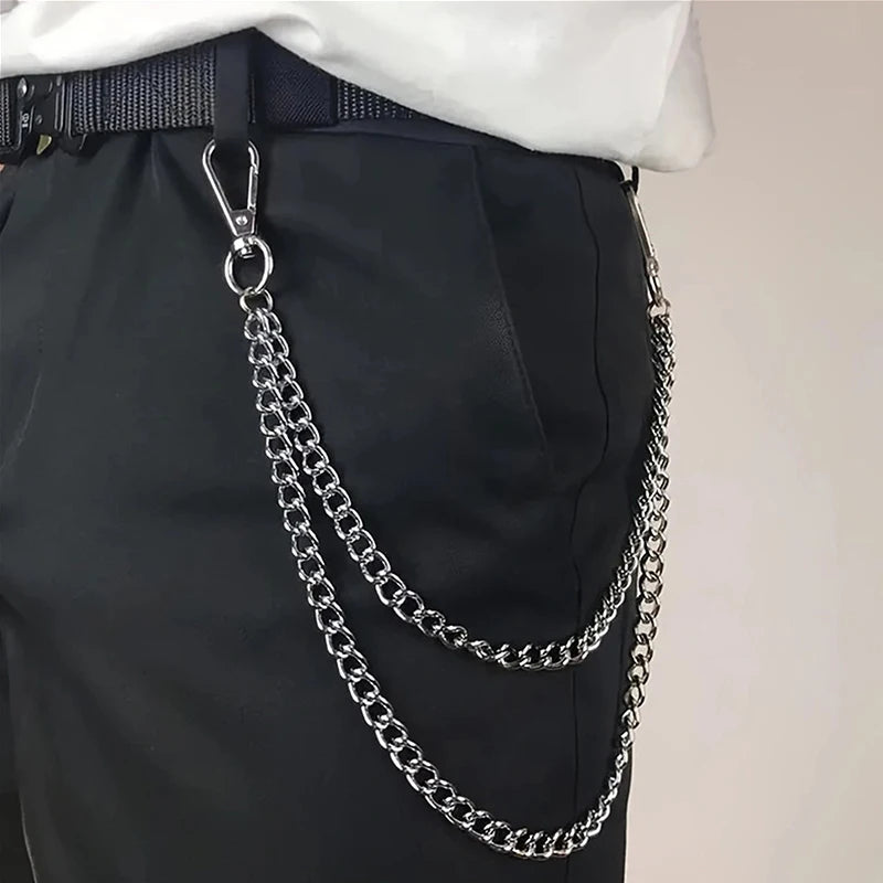 Punk Hip-Hop 2/3-Layer Metal Belt Chain | Waist Chain Metal Belt Chain QXL