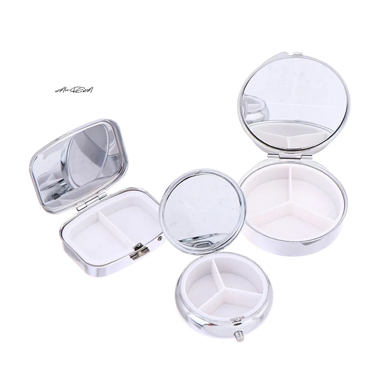 Waterproof Metal Pill Box | 2/3 Compartment Travel Case Travel Pill Organizer QXL