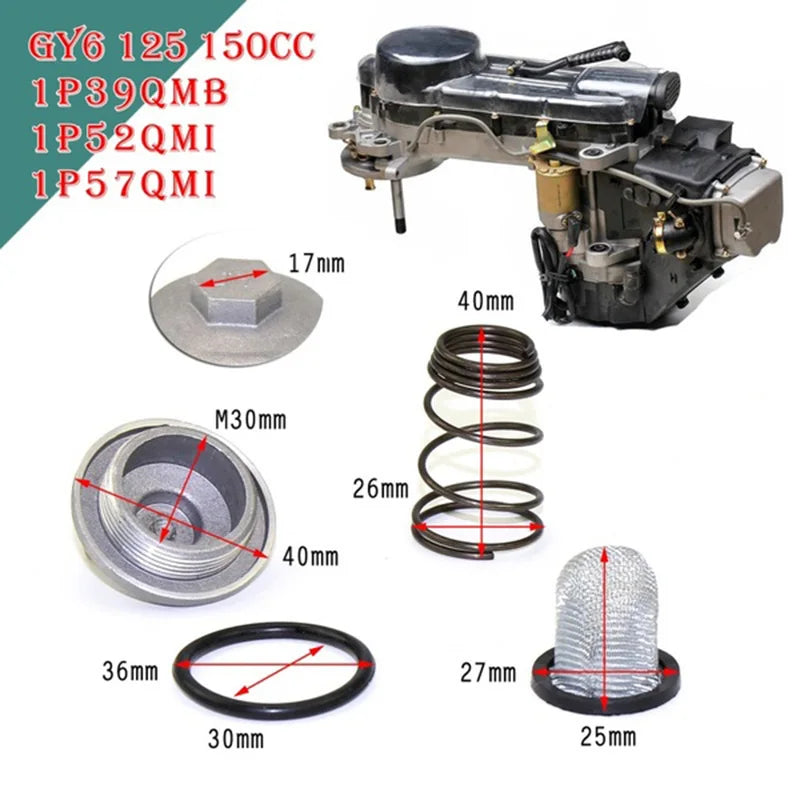 GY6 50cc–150cc Scooter Oil Filter & Drain Plug Set Scooter Engine Parts QXL