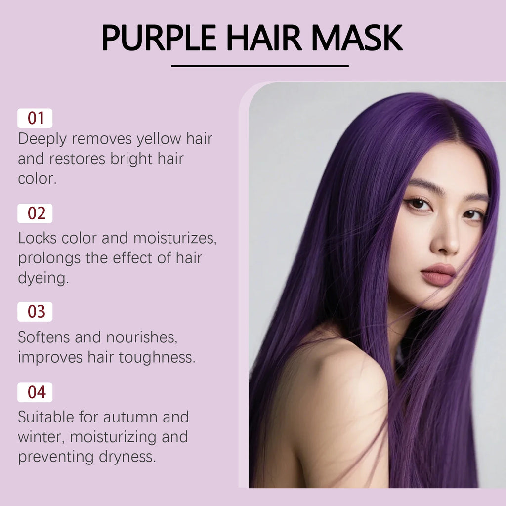 HOEGOA Purple Hair Mask – Toning, Color Lock & Moisture Purple Hair Mask QXL