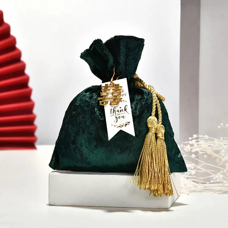 Velvet Drawstring Tassel Gift Bags | Wedding & Jewelry Pouches Velvet Gift Pouch QXL