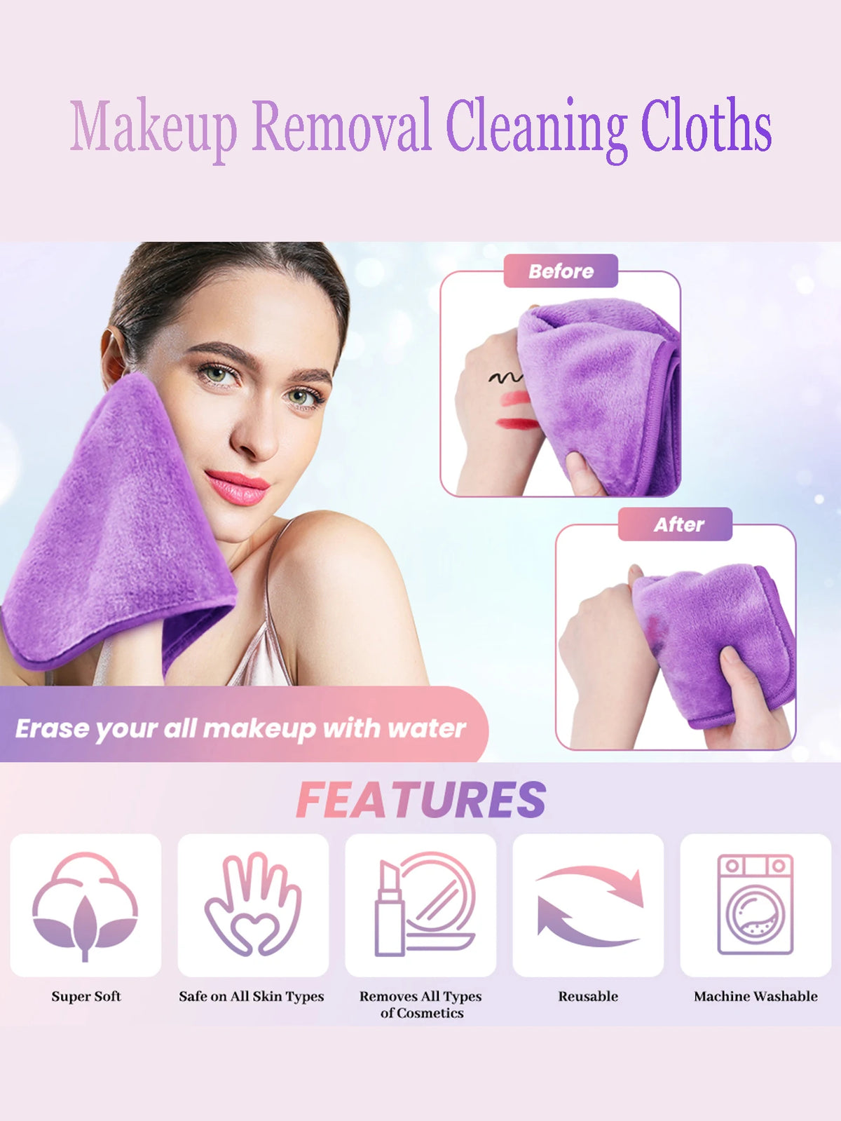 Reusable Makeup Remover Pads – Machine Washable 2–6 Pack Makeup Remover Pads QXL